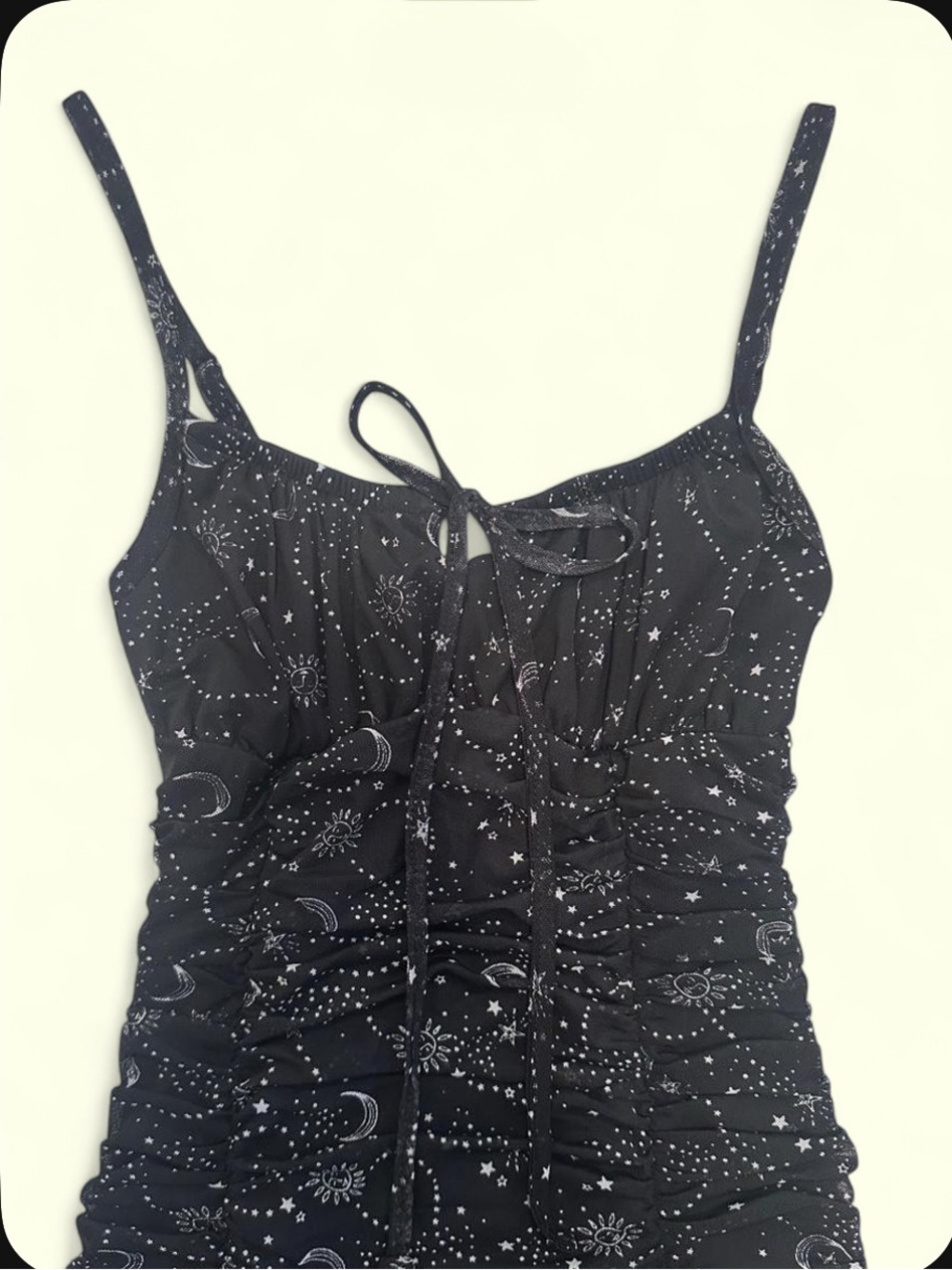 Ultra Flirt Black celestial Whimsigoth Bodycon sun moon sleeveless mini dress